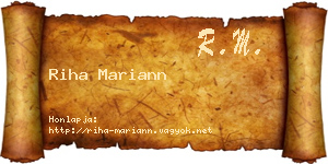 Riha Mariann névjegykártya