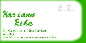 mariann riha business card